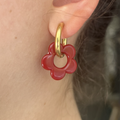 boucles d'oreilles creoles rouge