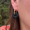 boucles d'oreilles créoles turquoise
