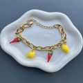 bracelet amalfi acier inoxydable citrons et piments