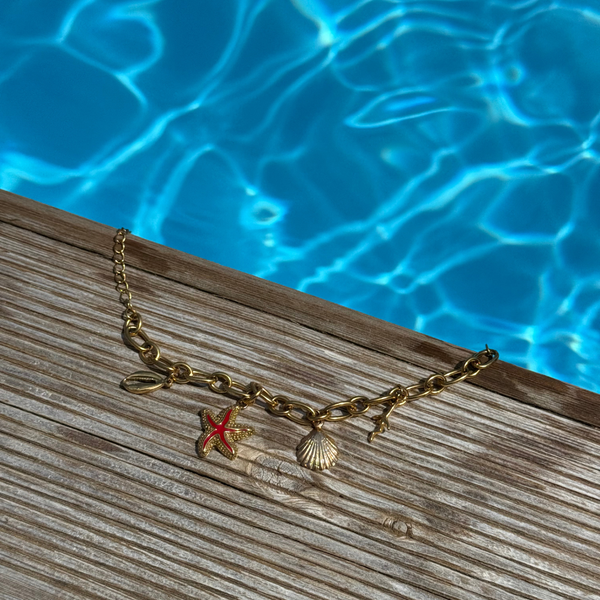 bracelet calvi acier inoxydable posé piscine