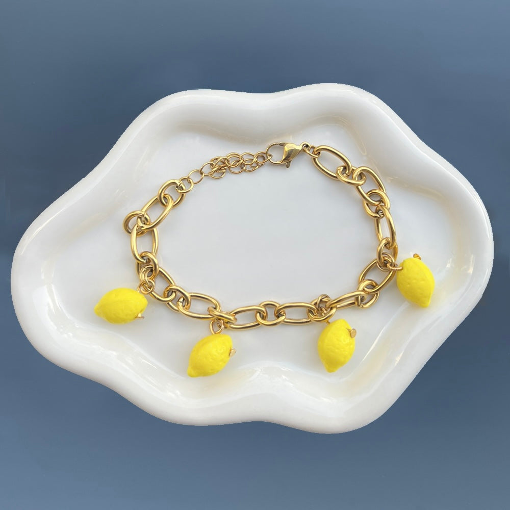 bracelet positano citrons acier inoxydable