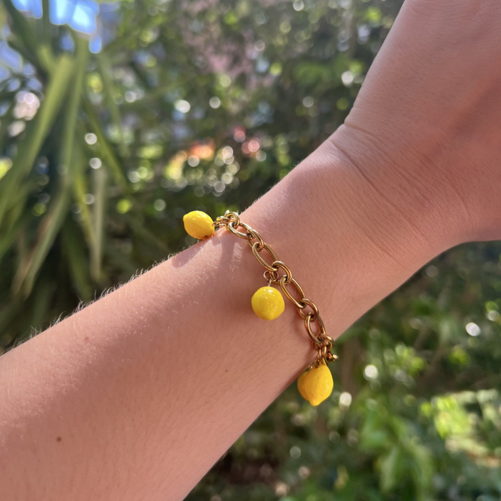 bracelet_positano_citrons_acier_inoxydable_porte 2