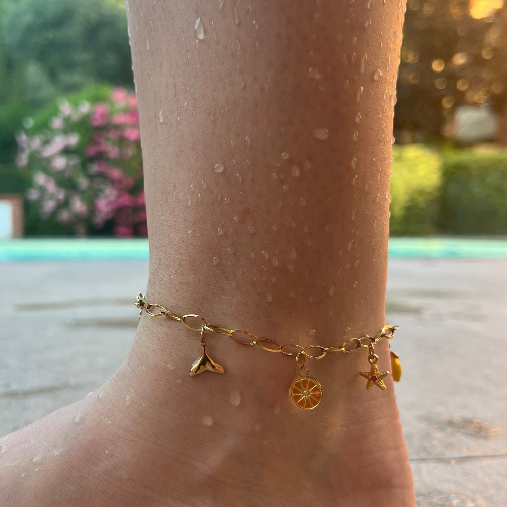 chaine de cheville personnalisable acier inoxydable piscine