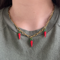 collier napoli piment acier inoxydable porté