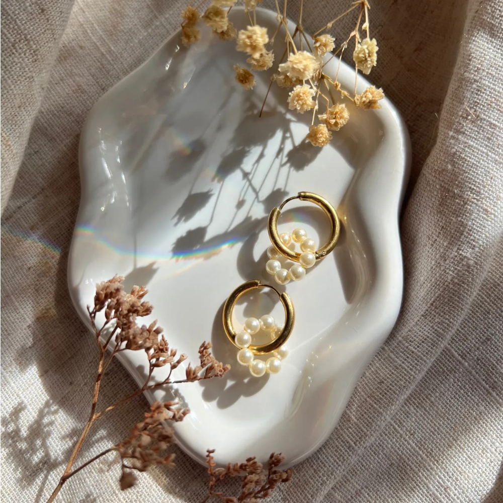 Boucles d'oreilles créoles perles - Gjipe